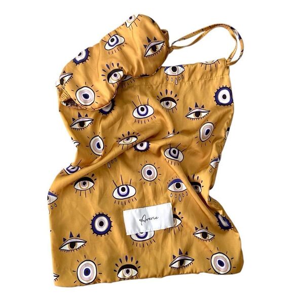 Averie Amara Eye Print Sleep Mask and Drawstring Bag - Picture 2 of 6
